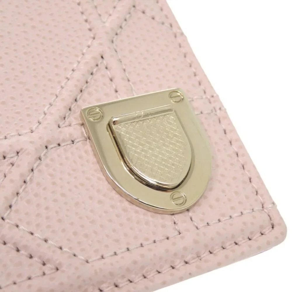 Christian Dior Leather Pink Card Case 0786